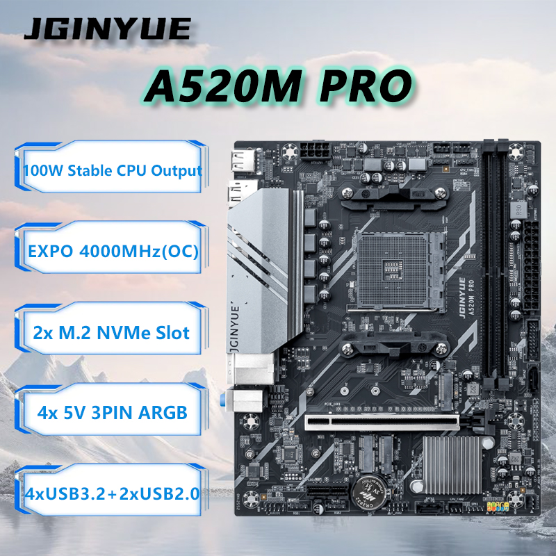 JGINYUE A520M PRO Motherboard  - Ddr4 3200Mhz review and price